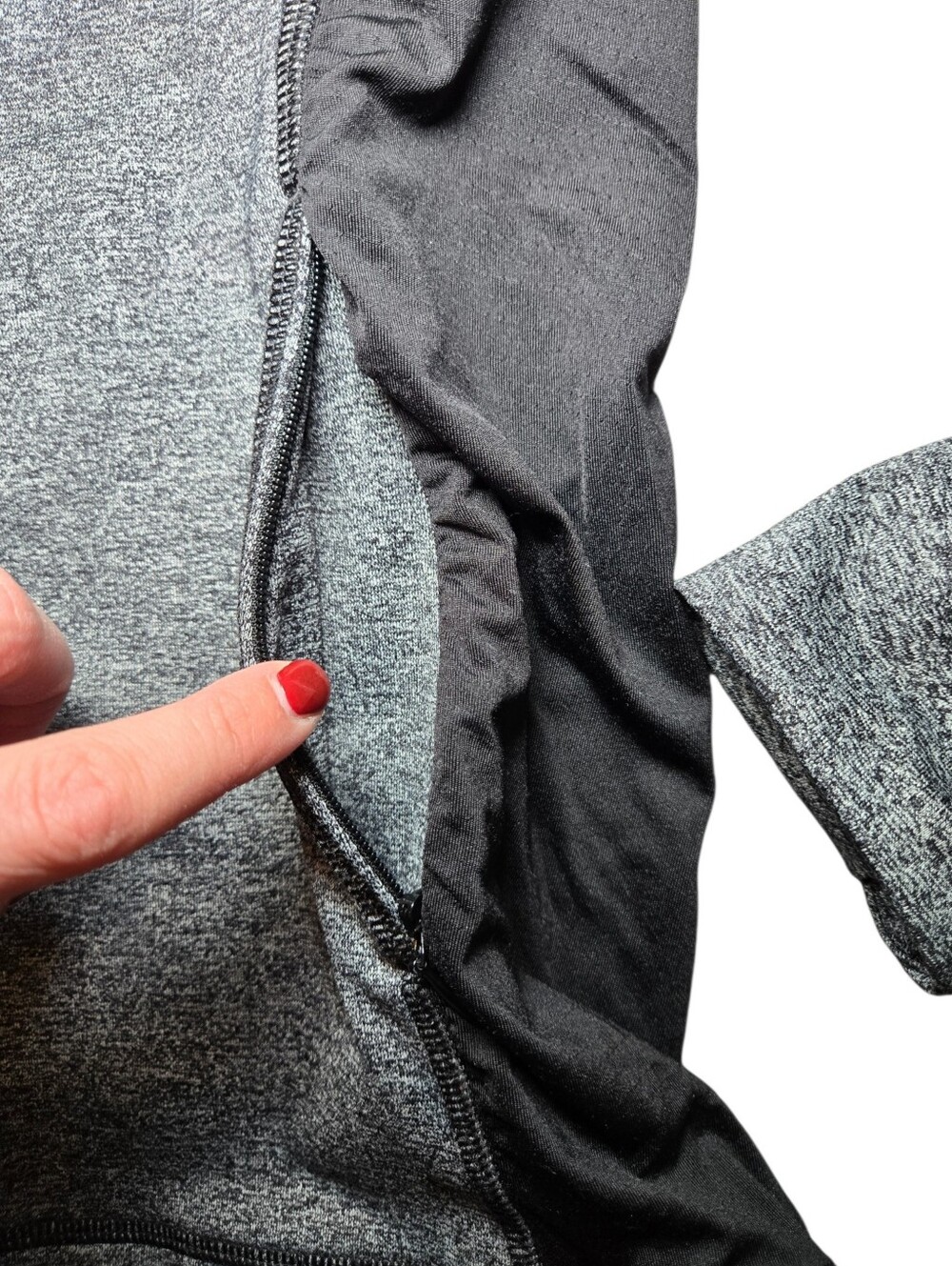 Victoria's Secret Heather Gray Full-Zip Jacket with Black Panels - Picture 3 of 10